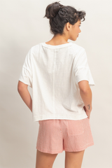 Lavender Niles Oversized V-Neck Top T Shirt
