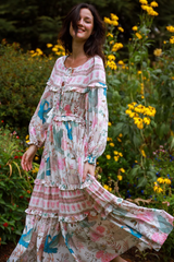 Black Bordeaux Maxi Dress in White Heron Maxi Dress