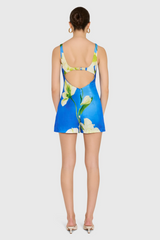 Lavender Francie Romper in Mallorca Print Romper