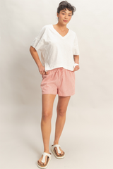 Antique White Niles Oversized V-Neck Top T Shirt