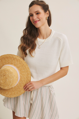 Light Gray Everyday Raglan Sweater Top Top