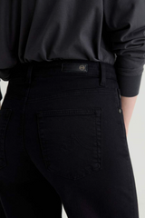 Black Saige Wide Leg Crop | Super Black Jeans