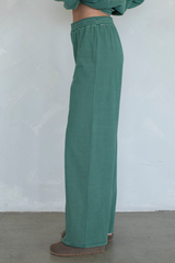 Light Gray Henry Wide Leg Striped Pant Pant