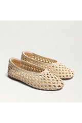 Lavender Shira Woven Ballet Flat | Ivory Woven Leather flats