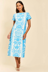 Bisque Adria Midi Dress in Florentine Blue Midi Dress