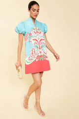 Bisque Elliana Mini Dress in La Botanica Blue Mini Dress