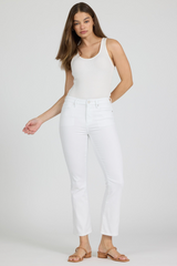Light Gray Jeanne Mid Rise Cropped Flare Jeans | White Jeans