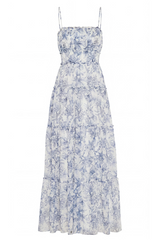 White Smoke Willow Maxi Dress in Deep Sea Maxi Dress