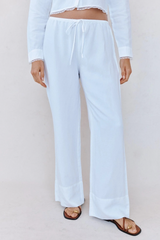 Light Gray Wide Hem Drawstring Pant Pant