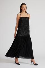 Black Marissa Drop Waist Sequin Dress Maxi Dress