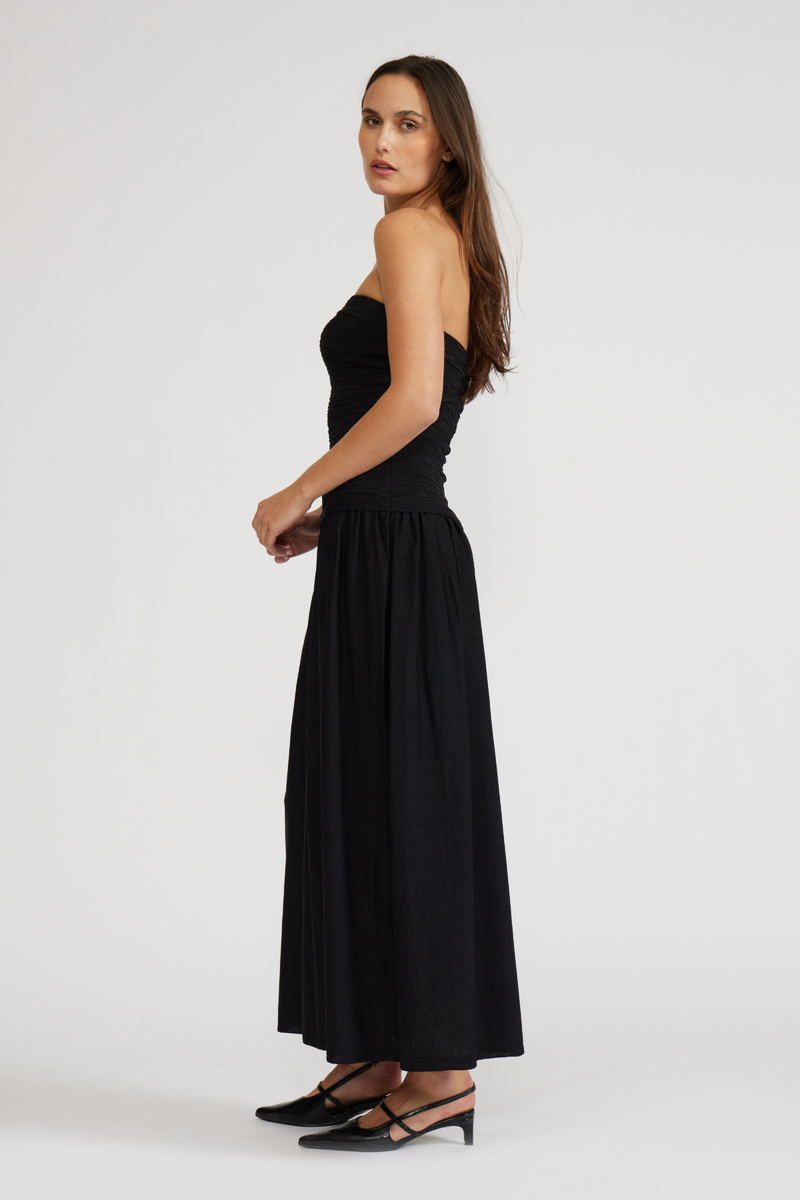 Black Marion Strapless Dress Maxi Dress