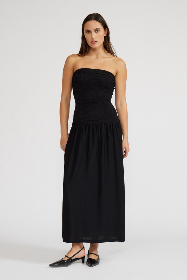 Black Marion Strapless Dress Maxi Dress