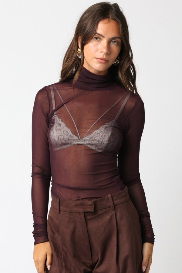 Beige Charli Mesh Top Top