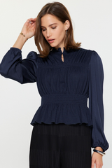 Dark Slate Gray Logan Peplum Top Top