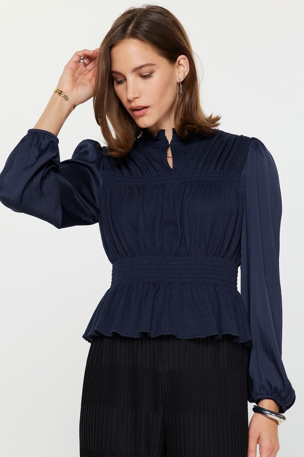 Dark Slate Gray Logan Peplum Top Top