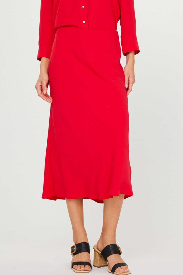Red Cane Bias Midi Skirt Midi Skirt