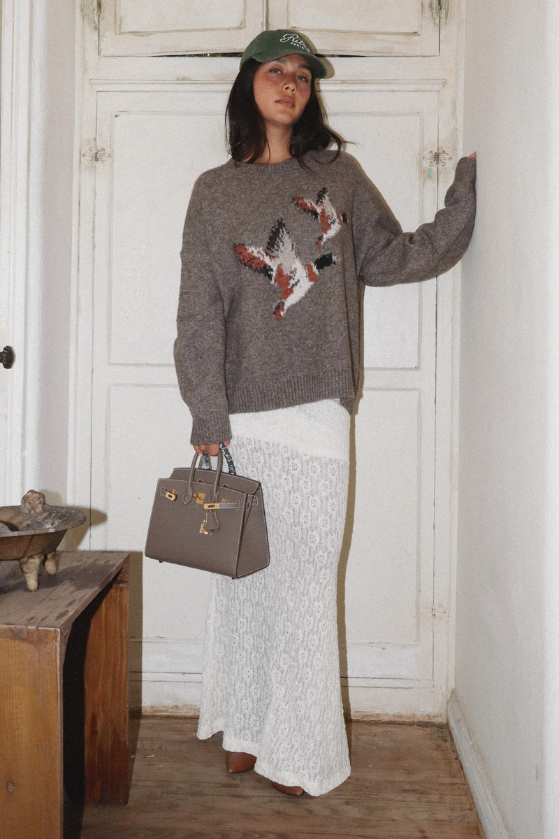 Gray Where The Ducks Go Sweater Sweater