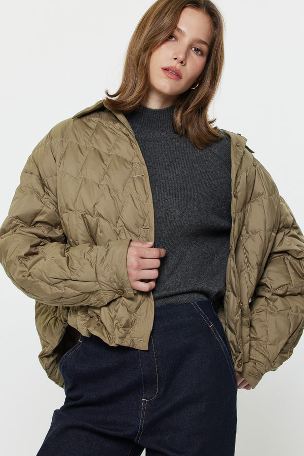 Gray Remington Cropped Quilted Jacket Jacket