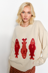 Light Gray Shawnee Fish Sweater Sweater