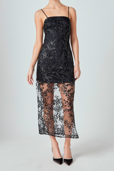 Light Gray Sequins Embroidered Cocktail Dress Maxi Dress