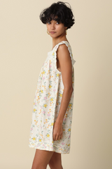 Tan Kit Floral Flutter Sleeve Mini Dress Mini Dress