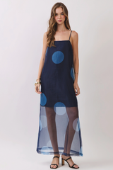 Gray The Midnight Polka Dot Maxi Dress Maxi Dress