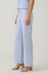 Light Gray Coastal Breeze Striped Linen Trouser Pant