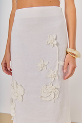 Light Gray Crochet Flower Maxi Skirt Maxi Skirt