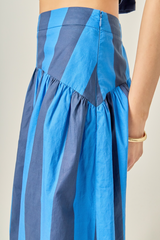 Light Gray Bold Stripe Midi Skirt Midi Skirt