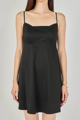 Dark Slate Gray Spaghetti Strap Mini Dress Mini Dress