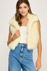 Light Gray Emerson Faux Fur Vest Vest