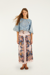 Lavender Sea Garden Scarf Soft Pink Maxi Skirt Maxi Skirt