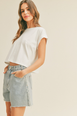 Light Gray Soft Touch Top Top