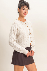 Misty Rose The Sweet Stitch Cardigan Cardigan