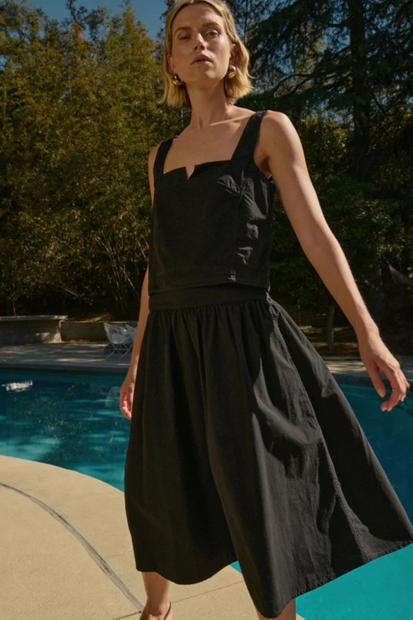 Black Crista Square Neck Tank Top