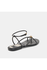 Lavender Kenley Sandals | Black Leather Sandal