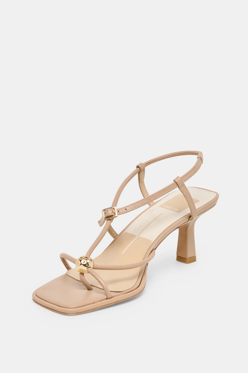 White Smoke Mylee Heels | Light Tan Leather Heel