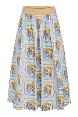 White Smoke Kit Skirt in La Puerta Azul Midi Skirt