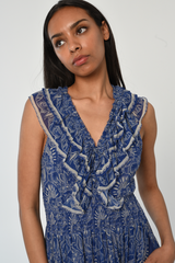 Dark Slate Gray Azalea Dress in Arabesque Print Maxi Dress