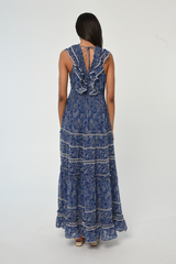 Light Gray Azalea Dress in Arabesque Print Maxi Dress