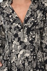 Gray Gia Mini Dress in Moonlit Floral Mini Dress