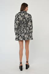 Light Gray Gia Mini Dress in Moonlit Floral Mini Dress