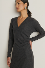 Light Gray Sandrine Midi Dress Midi Dress