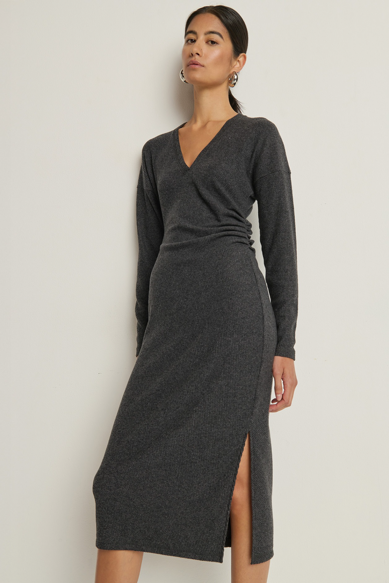 Dark Slate Gray Sandrine Midi Dress Midi Dress