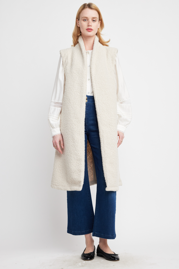 Antique White Julian 3/4 Vest Coat Coat