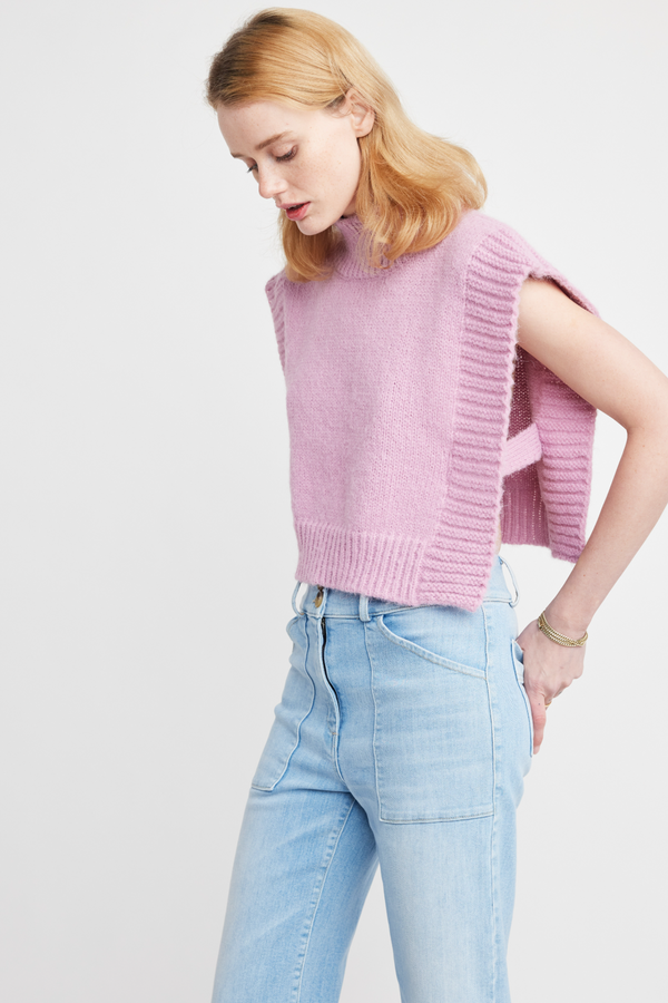Light Gray Rooney Open Side Sweater Vest Vest