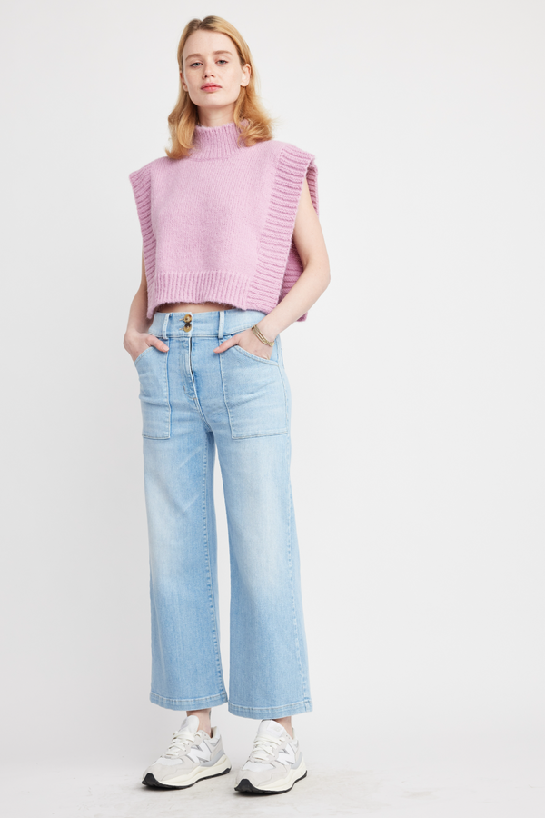 Lavender Rooney Open Side Sweater Vest Vest