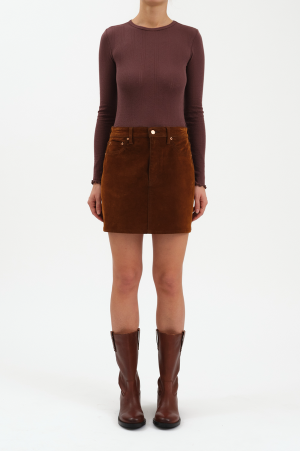 Saddle Brown Stash High Rise Mini Skirt Mini Skirt