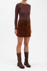 Saddle Brown Stash High Rise Mini Skirt Mini Skirt