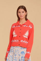 Tan Sailor Cardigan in Summer Knit Cardigan